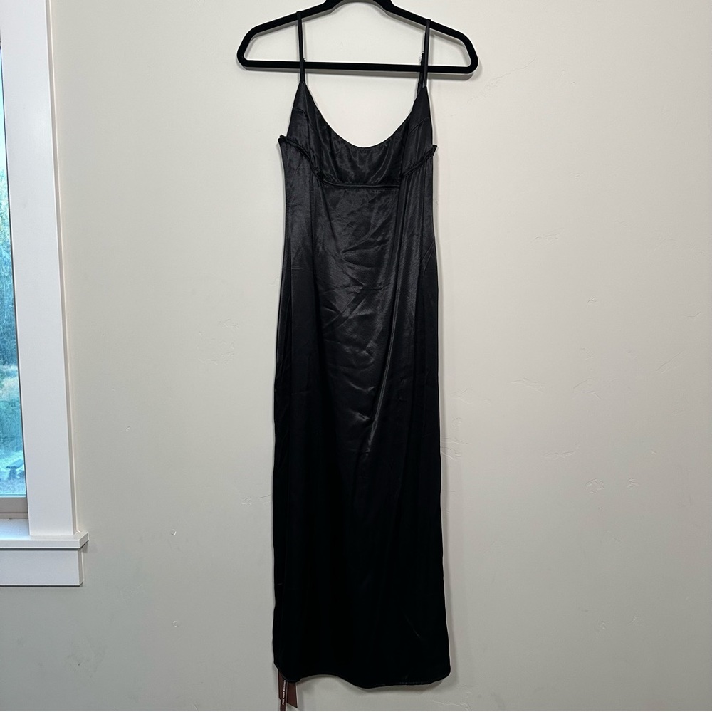 OGL Silk-Like Satin Bustier Midi Dress